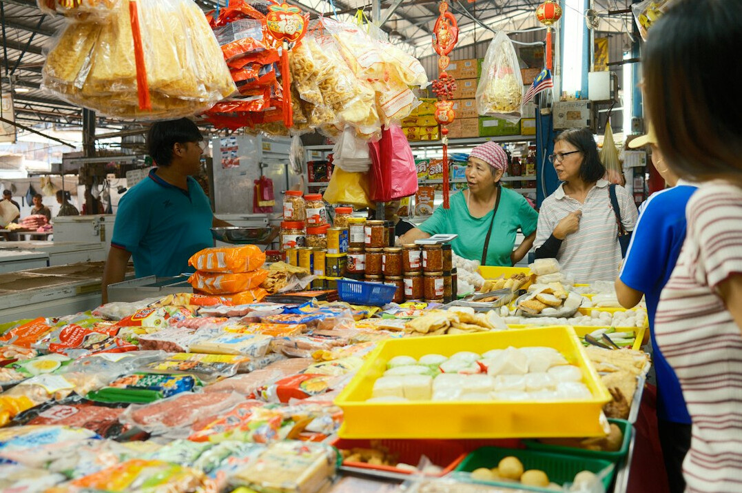 local market stalls