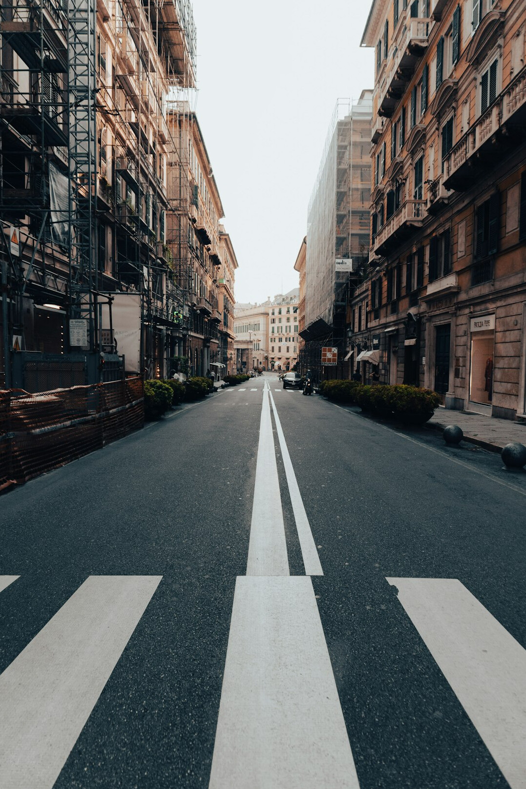 street scene in city